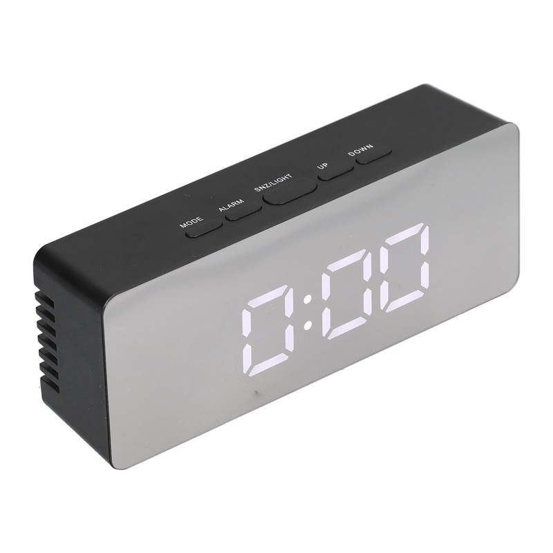 LED Mirror Alarm Clock Rectangular Digital Clock with Temperature Display