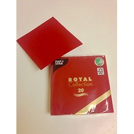 '20 Serviettes "ROYAL Collection 1/4 Fold 25 x 25 cm Red