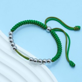 LAMIBEE Golf Stainless Steel 10 Bead Score Counter Bracelet, Golf Stroke Count Bracelet, Resizable Easy to Adjust Golf Round Scoring Tracker, Durable Stylish Golf Accessory (Lime and Green)