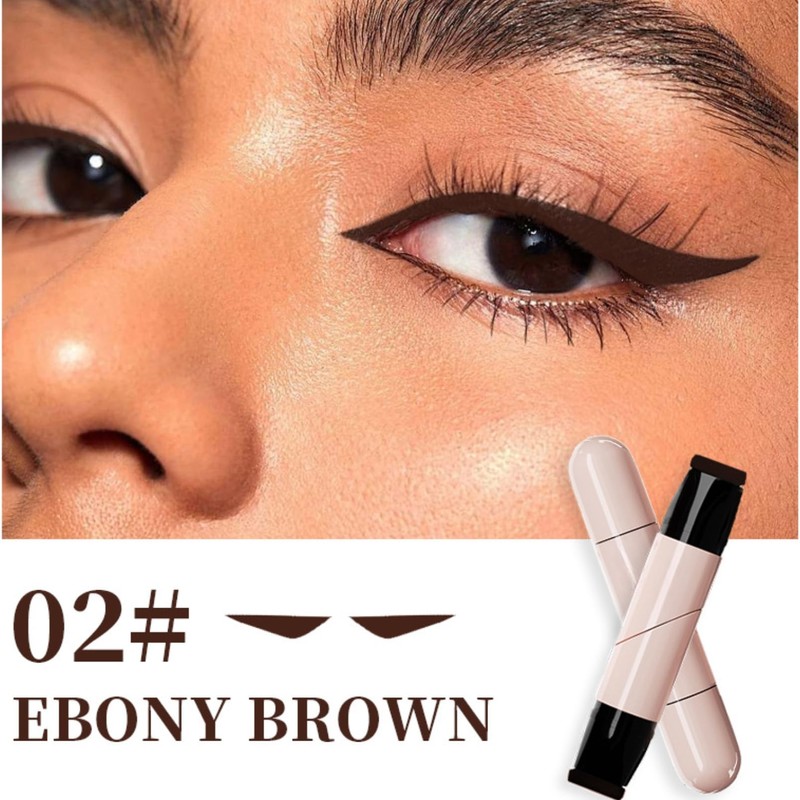 2PCS Eyeliner Stamp Set Black & Brown, 2025 New Foldable