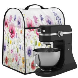 Kitchen Aid Mixer Cover Compatible with 6-8 Quarts Cute Flower Flora Stand Mixer Cover Dust Cover with Zipper Pocket Kitchen Aid Mixer Accessories Kitchen Appliance Organizer Bag