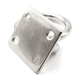 SeeRaphee 304 Stainless Steel Square Eye Pad Plate with Ring 5/16" 8mm Anchor Mount Great for Yoga Swings Hammocks/Boat Rigging/Marine Deck Hardware/Suspension Training Straps (2PCS)