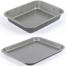Salter Essentials 35cm Baking Tray & 36cm Roaster - Non-Stick Coating, Rectangular Oven Sheet, Dishwasher Safe, Easy to Clean, Made in The UK, Durable Chip/Cookie Tray, Lightweight, PFOA-Free