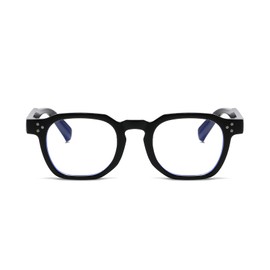 LJCZKA Glasses with Blue Light Filter Round Men Women Round Glasses Without Prescription Retro Anti Blue Light Glasses Square Computer Glasses, black
