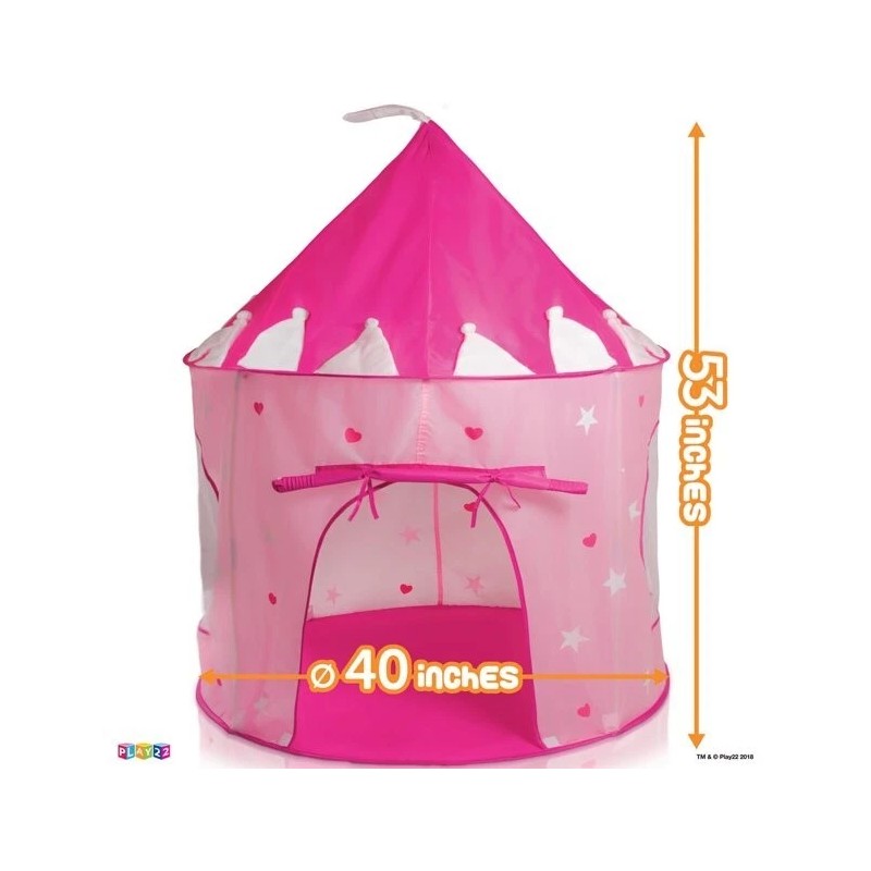 Play22 Portable Kids Play Tent Princess Castle Pink - Glow