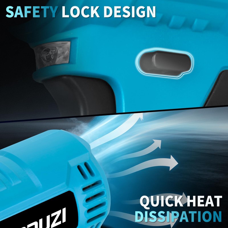 Cordless Heat Gun with 2x 6.0Ah Battery,Heat Gun for Shrink