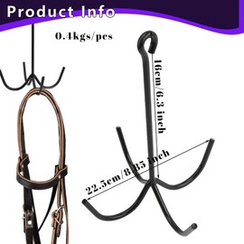 HDYEGY 2Pcs 4 Prong Horse Tack Cleaning Hook,Heavy Duty Tack Hook for Horse Tack Room,Stable, Barns and Trailer
