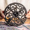 7 Inches Cast Iron Teapot Warmer Dish Cups Trivet,Round-Shaped Design