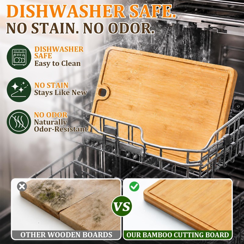 Non Toxic Bamboo Cutting Board for Kitchen: Healthy & Food