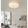 Bofea-Nordic Bedroom Circular Lamp Ceiling, Milk White Glass LED Round