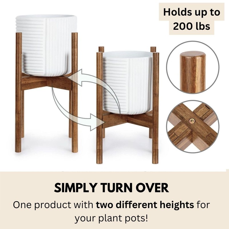 Fox & Fern Adjustable Plant Stand Indoor — 8 to