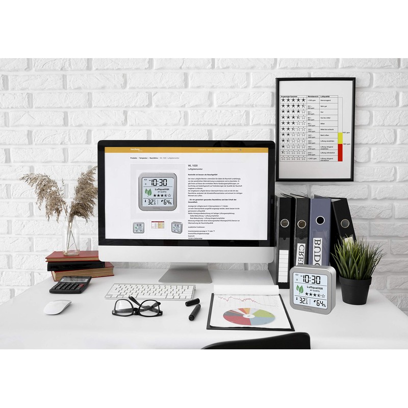 technoline WL1020 Luftgütemonitor zur Überwachung der Raumluftqualität, Nachfolger des WL1005,