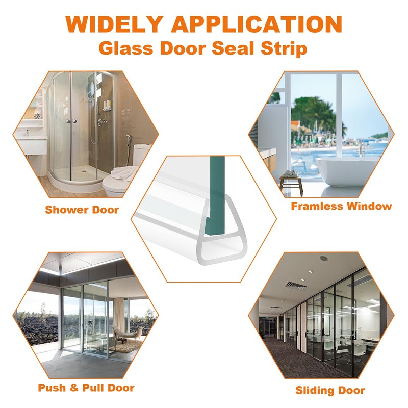 Bath Shower Screen Seal Strip,U-Shape Rubber Shower Screen Seal Strip