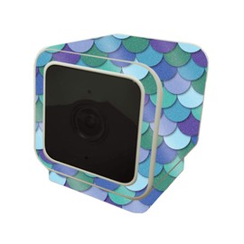 MightySkins Glossy Glitter Skin Compatible with Wyze Cam V3 - Blue Scales | Protective, Durable High-Gloss Glitter Finish | Easy to Apply and Change Styles | Made in The USA