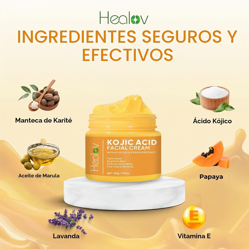 Crema de Ácido Kójico Healov – Ilumina, Unifica y Reduce