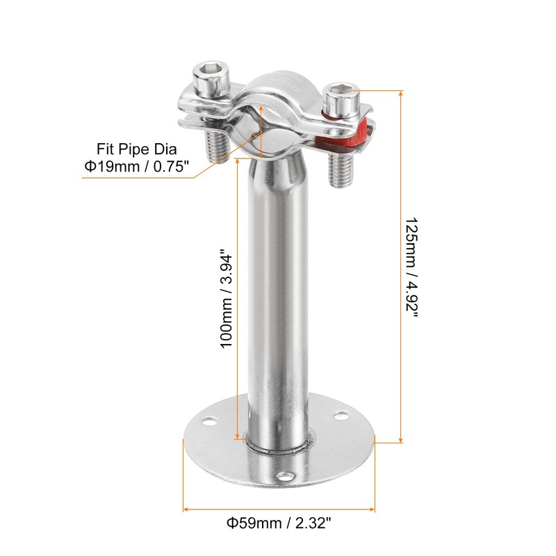 sourcing map Pipe Support, Stainless Steel Pipe Support Brackets, Adjustable