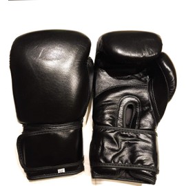 Woldorf USA Pro Boxing Gloves 12oz in Black Leather Sparring, Grappling, Kickboxing, Fighting Gloves, Muay Thai Training Gloves, Heavy Bag Speed Punching Gloves.