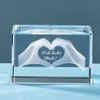 ERWEI 3D Crystal Decoration, Engraved Heart Shaped by Two Hands