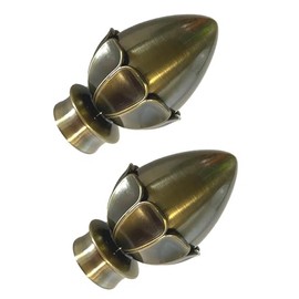 ABC Decor Acorn Curtain Pole Finials, Antique Brass, 28mm, pair of finials