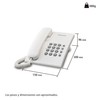 Panasonic KX-TS500MEW Teléfono Analógico, Escritorio/Pared, Color Blanco