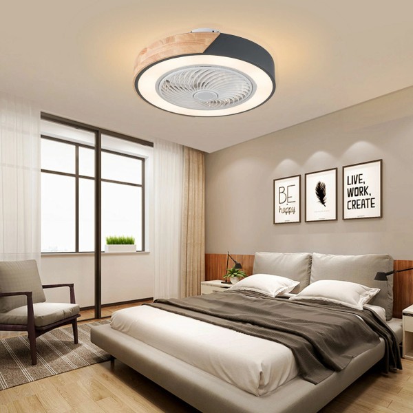 TBvechi 22'' Modern Flush Mount Ceiling Fan Light with Remote