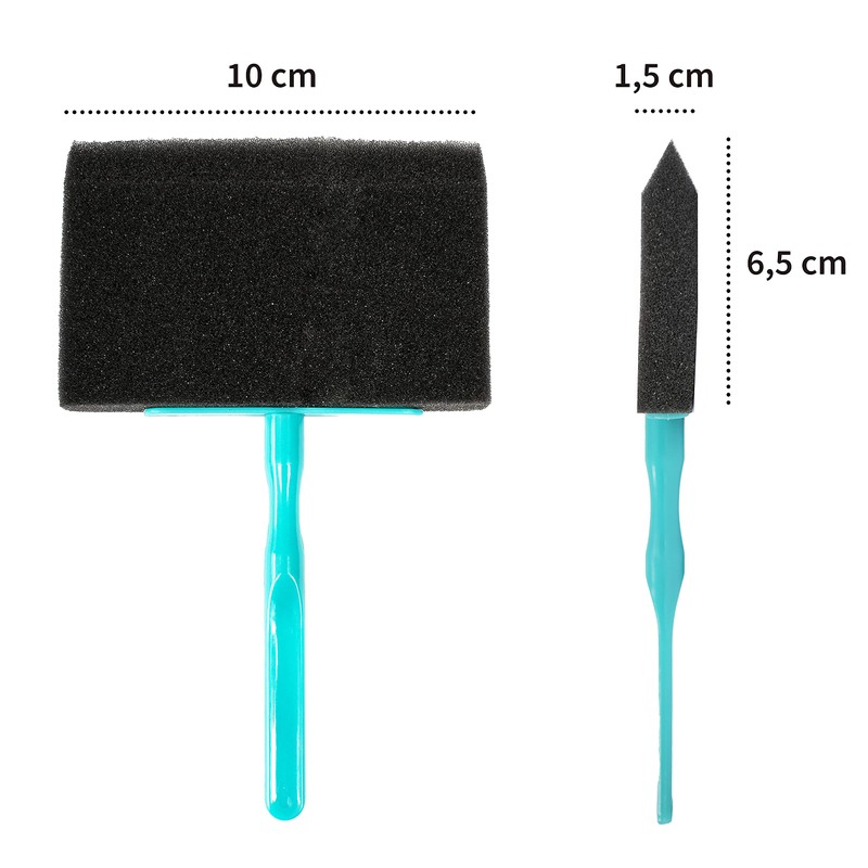 Mont Marte Foam Hobby Brush 25mm,50mm,75mm,100mm 5pc Poly Bag (100mm