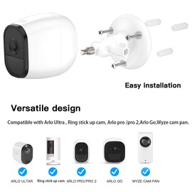 HOLACA Security Wall Mount- Compatible with eufyCam 2C 2C Pro E and 2, Wyze Cam Outdoor, Arlo Pro 4 Pro 3 Pro 2, Arlo Ultra Ultra 2,Ring Stick Up Cam, Ring Indoor Cam,Arlo Essential(3-Pack) (White)