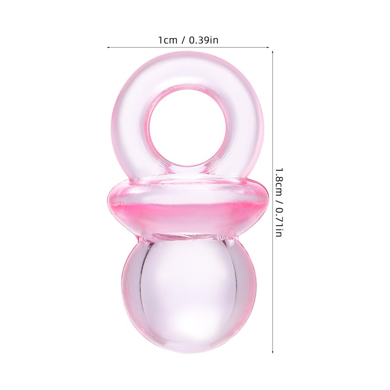SHOWERORO 100 Pcs Acrylic Pacifier Beads Pacifier Shower Party Mini