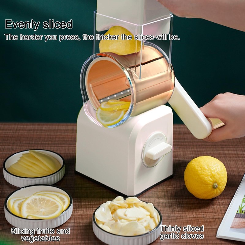 Eiflayn Vegetable Cutter, Kitchen Grater with Crank, Manual Vegetable Cutter,