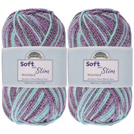 JubileeYarn Soft and Slim Worsted Yarn - 100g/Skein Bamboo Rayon Wool Blend - Aphrodite - 2 Skeins