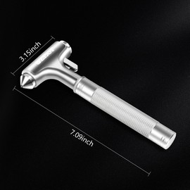 SZEOF 2 Packs Car Window Breaker with Seat Belt Cutter,Car Safety Hammer,Car Escape Tool,Metal Automotive Glass Breaker,Vehicle Emergency Tools,Car Accidents Safety Kit(Silver)