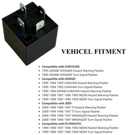 E-Vniko 4 Pin EP26 LED Turn Signal Flasher Relay Compatible with Jeep TJ Wrangler 1997 1998 1999 2000 Compatible with Dodge Grand Caravan NEON 93-99 56009339 Hazard Warning Relay