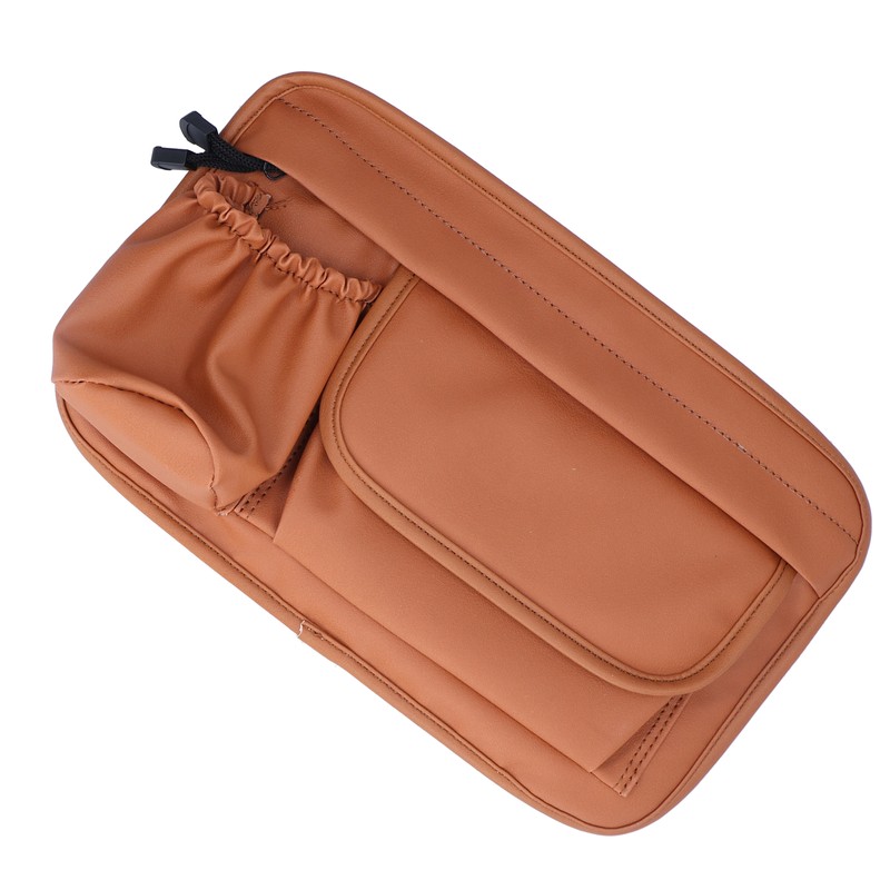 Waterproof Storage Bag Artificial Leather Brown Zipper Organizer for Vespa