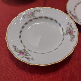 ROSENTHAL 7 Offered SANSSOUCI BARBARA Rose Garland Gold Rim 8 3/4" SOUP BOWL NEW