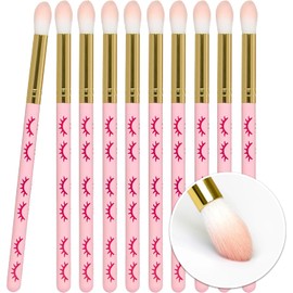CURACORO Set De Cepillos Para Champú De Pestañas, Cepillo Limpiador Para Extensiones De Pestañas, Herramientas Suaves Y Cómodas Para Desmaquillar El Rostro (Rosa, Paquete De 10).