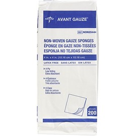 Medline - NON25444 Avant Gauze, Non-Woven and Non-Sterile Sponges, 4 X 4 Inch, 200 Count