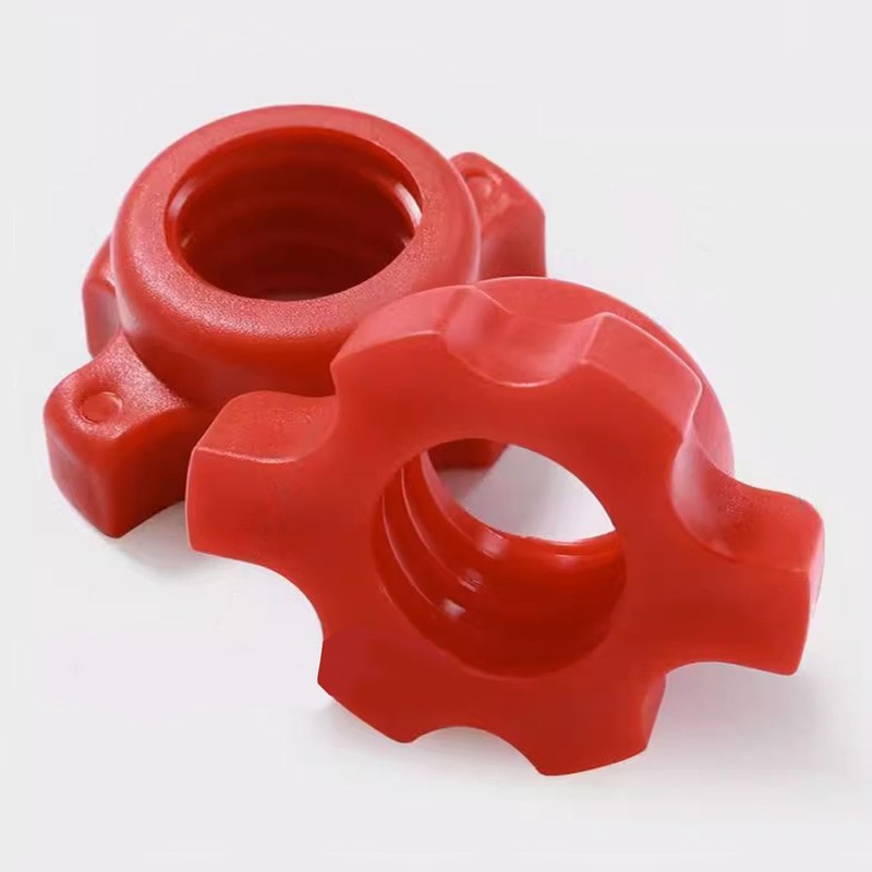 Buachois 2Pcs Dumbbell Nuts, Barbell Bar Hexagon Nuts Spinlock Collar