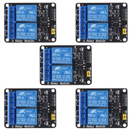 DWEII 5pcs 5V 2 Channel 5V Relay Module with Optocoupler Low Level Trigger Expansion Board Compatible with R3 MEGA 2560 1280 DSP ARM PIC AVR STM32 Raspberry Pi