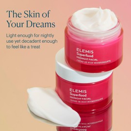 ELEMIS Superfood Midnight Facial Cream & Facial Oil, Nourishing Prebiotic Night Gel Treatment, Moisturising and Hydrating Care with Anti-Oxidant Rich Formula to Plump and Smooth Skin
