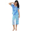 Joyaria Womens Light/Lightweight Pajamas Short Sleeve V Neck Capri PJ