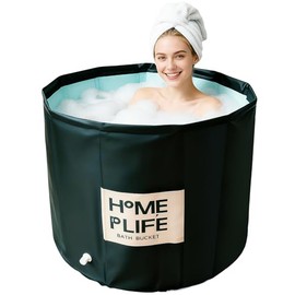 Portable Bath Tub for Adults - Large 88 Gal Foldable Soaking Bathtub for Hot SPA and Ice Bath, Ideal for Fast Muscle Recovery, Cold Water Therapy - No Installation (Ice/Hot Universal)