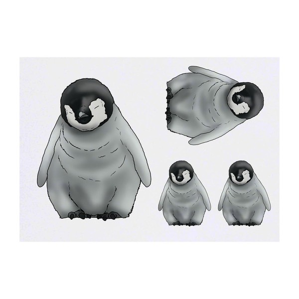 4 x 'Penguin Chick' Temporary Tattoos - Water Resistant, Skin-Safe,