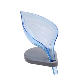 LABRIMP 4pcs Leaf Soap Drain Dish Plastic Soap Box Holder Bathroom Accessory Set