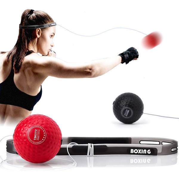 TEKXYZ Boxing Reflex Ball, 2 Difficulty Levels Boxing Ball with