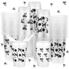 Havawish 100 Pcs Black Bow Plastic Cups Bowknot Daisy Clear