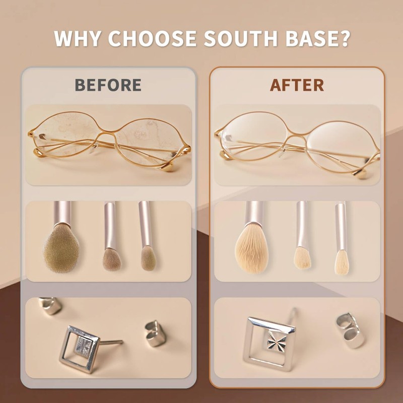 SOUTH BASE Ultrasonic Cleaner,900ML 35W Stainless Steel Ultrasonic Jewelry Cleaner