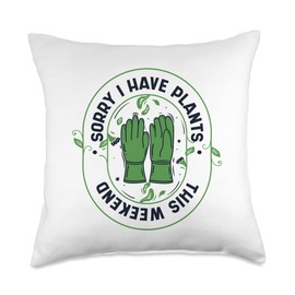 Raised Bed Gardening Tool Set Gifts For Beginners Sorry I Have Plants This Weekend Ideas Gardening Throw Pillow, 18x18, Multicolor