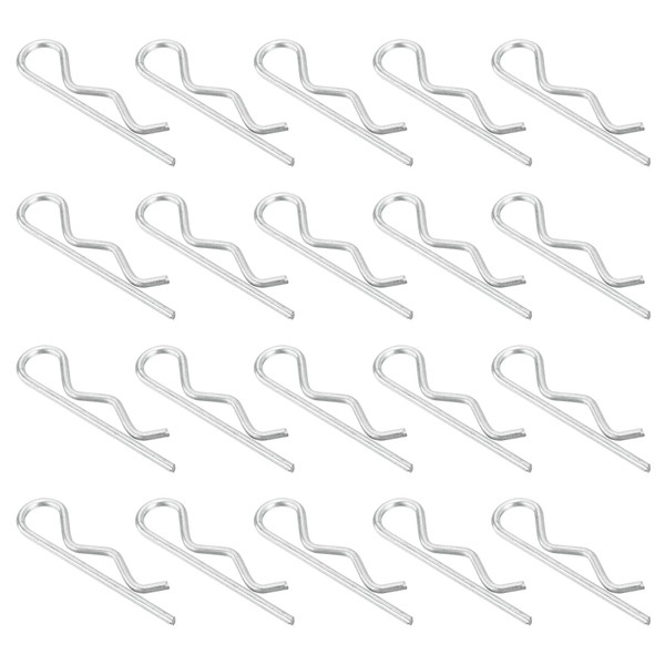 sourcing map 50Pcs 2.5mmx55mm Zinc-Plated Carbon Steel R Shaped Spring