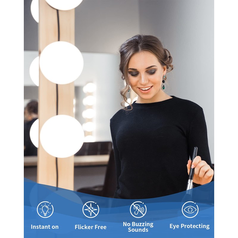 Pazetiv 4 Pack Daylight LED Globe Light Bulbs for Bathroom,