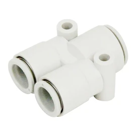 SK11 KQ2U10-12A One-Touch Pipe Fitting, Different Diameter Union Wy, Applicable Tube Outer Diameter: 0.4 inches (10 mm) x 2 outlets, 0.5 inches (12 mm)